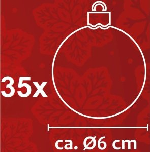 BOMBKA DEKORACYJNA PLASTIKOWA 6CM SET 35 SZT ZŁOTA 19