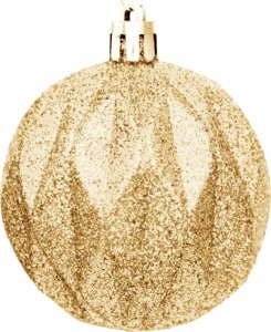 BOMBKA DEKORACYJNA PLASTIKOWA 6CM SET 35 SZT ZŁOTA 3