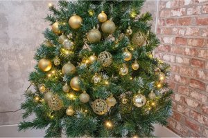 BOMBKA DEKORACYJNA PLASTIKOWA 6CM SET 35 SZT ZŁOTA 8