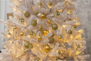 BOMBKA DEKORACYJNA PLASTIKOWA 6CM SET 35 SZT ZŁOTA 9