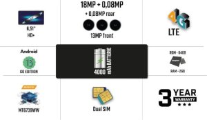 Energizer Ultimate U652S - Smartfon 2GB RAM 64GB 6,51" 4G LTE Dual SIM EU (Czarny) 10