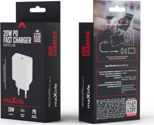 Ładowarka Sieciowa PD QC 20W 1xUSB-C Maxlife MXTC-06 biała 6
