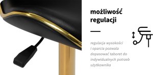 Gabbiano taboret kosmetyczny Q-4599G Złoto Czarny 11