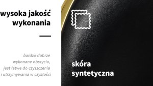 Gabbiano taboret kosmetyczny Q-4599G Złoto Czarny 12