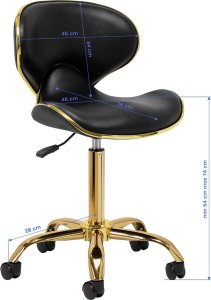 Gabbiano taboret kosmetyczny Q-4599G Złoto Czarny 8