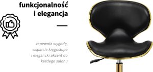 Gabbiano taboret kosmetyczny Q-4599G Złoto Czarny 10