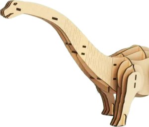 Zestaw Drewniane Puzzle 3D Model Dinozaur Diplodok Składanie 38 Elementów 3