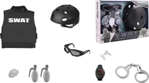 Zestaw Kostium Agent Specjalny Policjant SWAT Kamizelka Kuloodporna Granaty 11