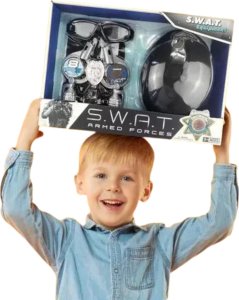 Zestaw Kostium Agent Specjalny Policjant SWAT Kamizelka Kuloodporna Granaty 9
