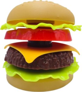 Duży Zestaw Imitacje Jedzenia Frytki Burger Gofry Napój Sztućce 32 Elementy 3