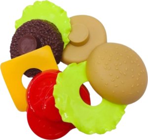 Duży Zestaw Imitacje Jedzenia Frytki Burger Gofry Napój Sztućce 32 Elementy 6