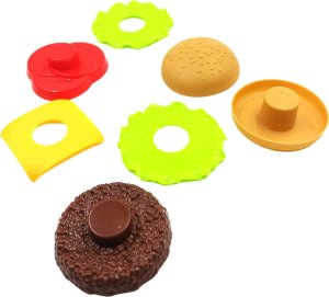 Duży Zestaw Imitacje Jedzenia Frytki Burger Gofry Napój Sztućce 32 Elementy 8