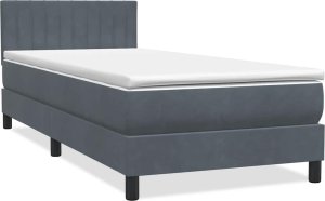 vidaXL Łóżko kontynentalne z materacem, ciemnoszary aksamit, 80x220 cm 3