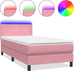 vidaXL Łóżko kontynentalne z materacem, różowe, 80x220 cm 2