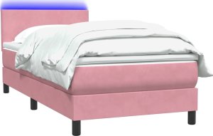 vidaXL Łóżko kontynentalne z materacem, różowe, 80x220 cm 3