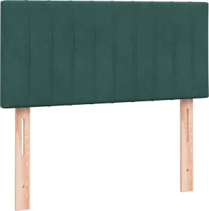vidaXL Łóżko kontynentalne z materacem ciemnozielony aksamit 80x220 cm 7