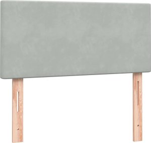 vidaXL Łóżko kontynentalne z materacem, jasnoszare, aksamit, 80x220 cm 7