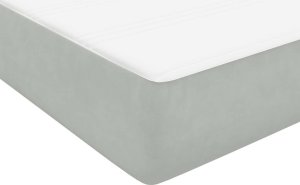 vidaXL Łóżko kontynentalne z materacem, jasnoszare, aksamit, 80x220 cm 10