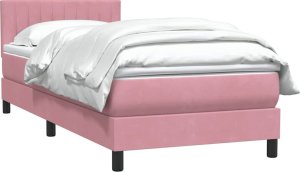 vidaXL Łóżko kontynentalne z materacem, różowe, 90x220 cm 3