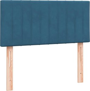 vidaXL vidaXL Łóżko kontynentalne z materacem, niebieskie, aksamit, 80x220 cm 6