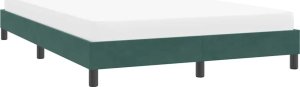 vidaXL Rama łóżka bez materaca, ciemnozielone, 140x210 cm, aksamitne 4