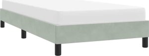 vidaXL Rama łóżka bez materacem, szara, 90x220 cm, aksamit 4