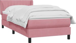 vidaXL Łóżko kontynentalne z materacem, różowe, 90x220 cm 4