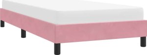 vidaXL Rama łóżka z materacem, różowa, 80x220 cm, aksamit 4