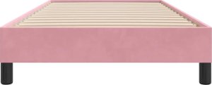 vidaXL Rama łóżka z materacem, różowa, 90x220 cm, aksamit 5