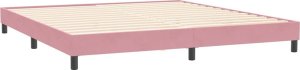vidaXL Rama łóżka z materacem, różowa, 200x210 cm, aksamit 6