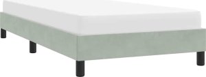 vidaXL Rama łóżka bez materaca, jasnoszara, 80x210 cm, aksamitna 4