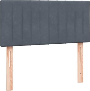 vidaXL vidaXL Łóżko kontynentalne z materacem, ciemnoszary aksamit, 90x220 cm 6