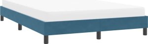 vidaXL Rama łóżka bez materaca, ciemnoniebieska, 140x210 cm, aksamitna 4