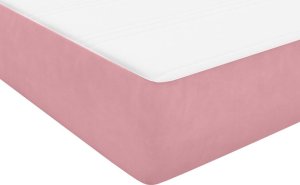 vidaXL Łóżko kontynentalne z materacem, różowe, 90x210 cm 9