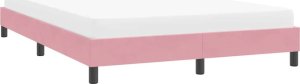 vidaXL Rama łóżka z materacem, różowa, 140x210 cm, aksamit 4