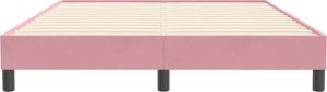 vidaXL Rama łóżka z materacem, różowa, 140x210 cm, aksamit 5