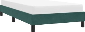 vidaXL Rama łóżka bez materaca, ciemnozielone, 80x210 cm, aksamitne 4