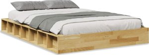 vidaXL Rama łóżka bez materaca 120x190 cm lite drewno dąb 2