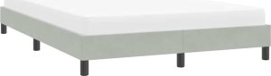 vidaXL Rama łóżka bez materaca, jasnoszara, 140x210 cm, aksamitna 4