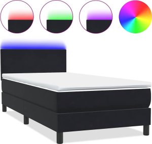 vidaXL Łóżko kontynentalne z materacem, czarne, 80x220 cm 2