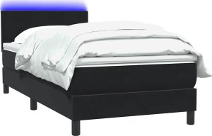 vidaXL Łóżko kontynentalne z materacem, czarne, 80x220 cm 3