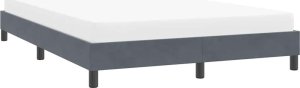 vidaXL Rama łóżka bez materaca Ciemnoszara 140x210 cm Aksamit 4