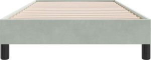 vidaXL Rama łóżka bez materaca, jasnoszare, 90x210 cm, aksamitna 4
