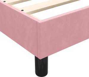 vidaXL Rama łóżka z materacem, różowa, 90x210 cm, aksamit 8