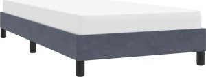 vidaXL Rama łóżka bez materaca Ciemnoszara 80x220 cm Aksamit 4