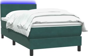 vidaXL Łóżko kontynentalne z materacem ciemnozielony aksamit 80x220 cm 3