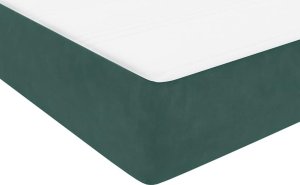 vidaXL Łóżko kontynentalne z materacem ciemnozielony aksamit 80x220 cm 8