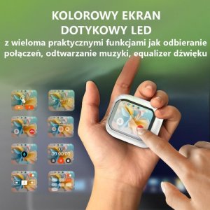 Słuchawki dokanałowe bezprzewodowe Bluetooth redukcja szumów ANC ekran LCD 3