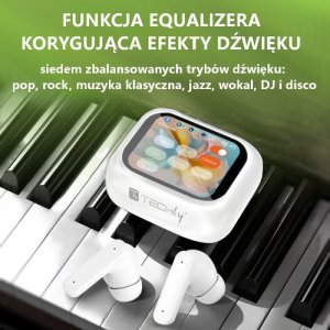 Słuchawki dokanałowe bezprzewodowe Bluetooth redukcja szumów ANC ekran LCD 5