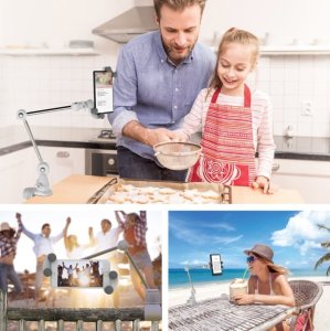 Statyw do Telefonu Tabletu 4-12 Składany Obrotowy Uchwyt na Zacisk 4